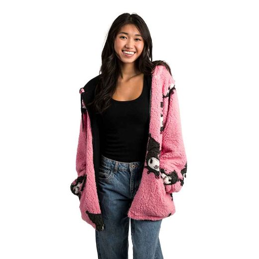 Picture of Kuromi Juniors Oversized Sherpa Fleece Hoodie