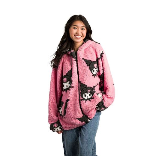 Picture of Kuromi Juniors Oversized Sherpa Fleece Hoodie