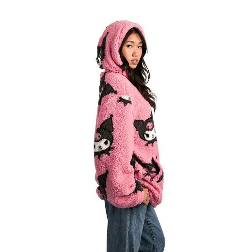 Picture of Kuromi Juniors Oversized Sherpa Fleece Hoodie
