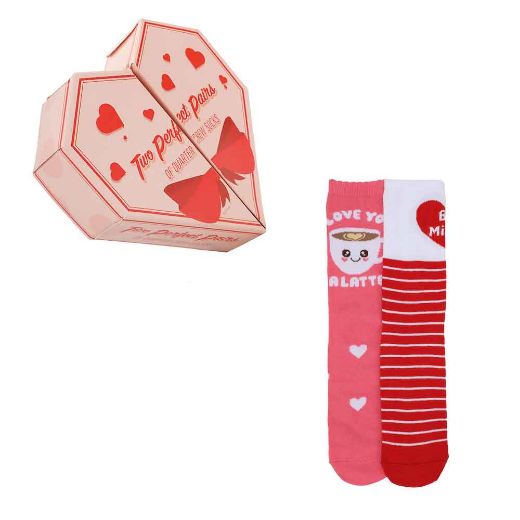 Picture of Valentine's Day 2 Pair Women's Crew Heart Shaped Box Set