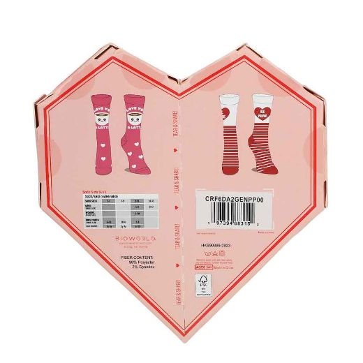 Picture of Valentine's Day 2 Pair Women's Crew Heart Shaped Box Set