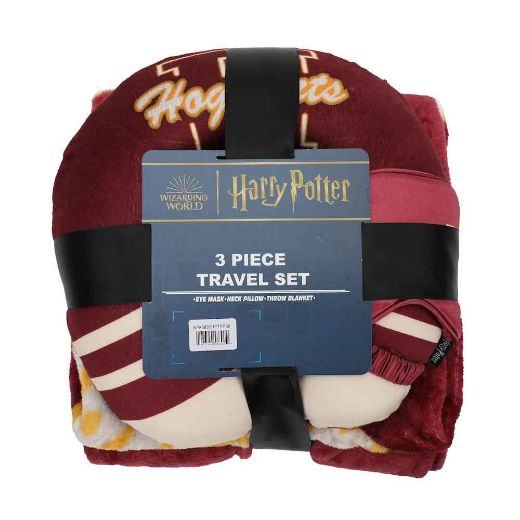 Picture of Harry Potter Neck Pillow, Throw and Eye Mask Travel Set