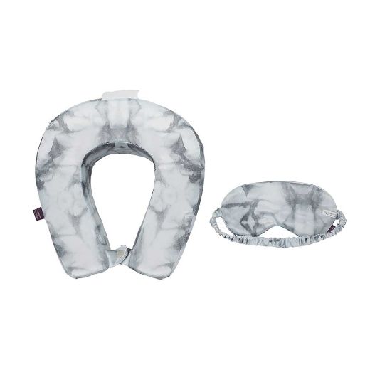 Picture of Marbled Satin Neck Pillow & Eye Mask Travel Set