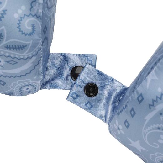 Picture of Blue Paisley Satin Neck Pillow & Eye Mask Travel Set