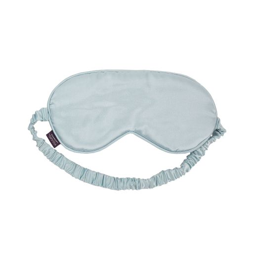 Picture of Ice Blue Satin Neck Pillow & Eye Mask Travel Set