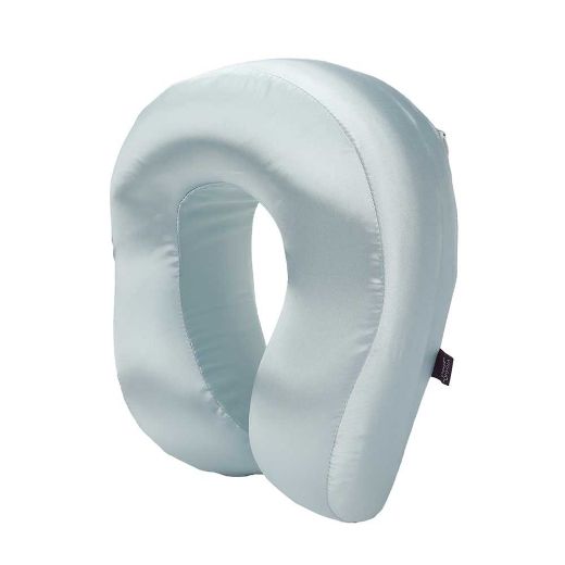 Picture of Ice Blue Satin Neck Pillow & Eye Mask Travel Set