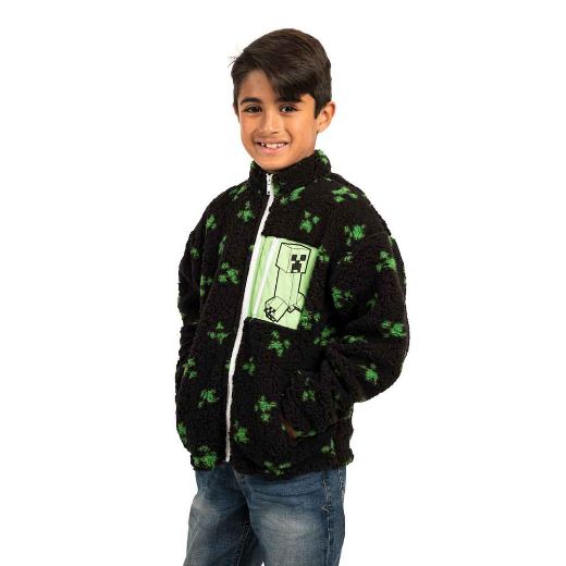 Picture of Minecraft Creeper Youth Sherpa Fleece Jacket