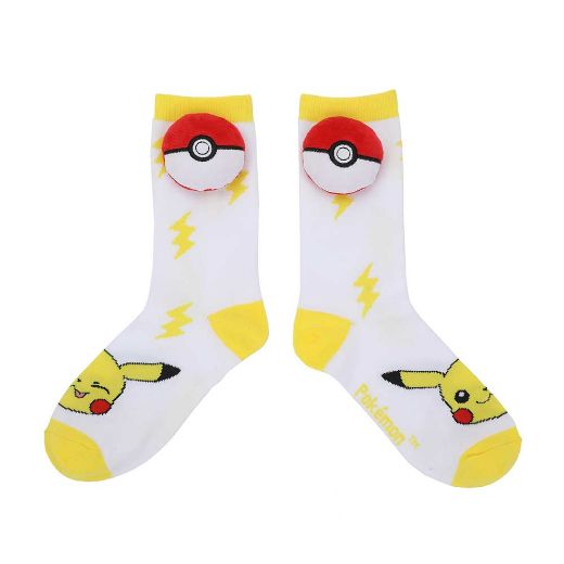 Picture of Pokemon Pokeball 3D Plush Crew Socks