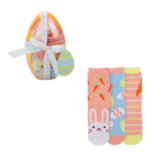Picture of Egg-cellent Bunny 3 Pair Women's Crew Socks Box Set