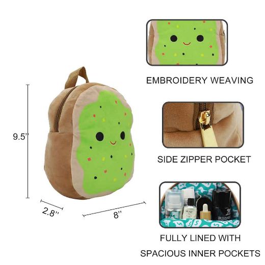 Picture of Squishmallows Sinclair the Avocado Toast Plush Travel Cosmetic Bag