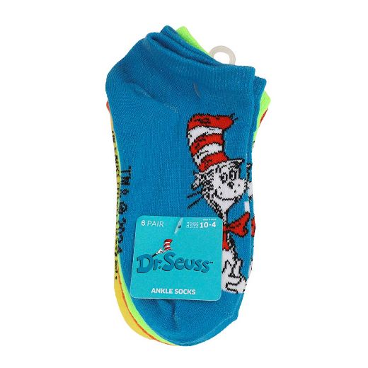 Picture of Dr. Seuss Youth 6 Pair Ankle Socks
