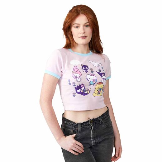 Picture of Hello Kitty & Friends Glitter Juniors Contrast Ringer Pre-pack Tee