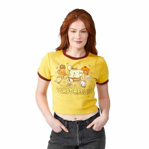 Picture of PomPomPurin Glitter Juniors Contrast Ringer Pre-pack Tee