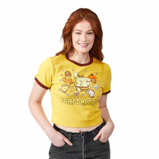 Picture of PomPomPurin Glitter Juniors Contrast Ringer Pre-pack Tee