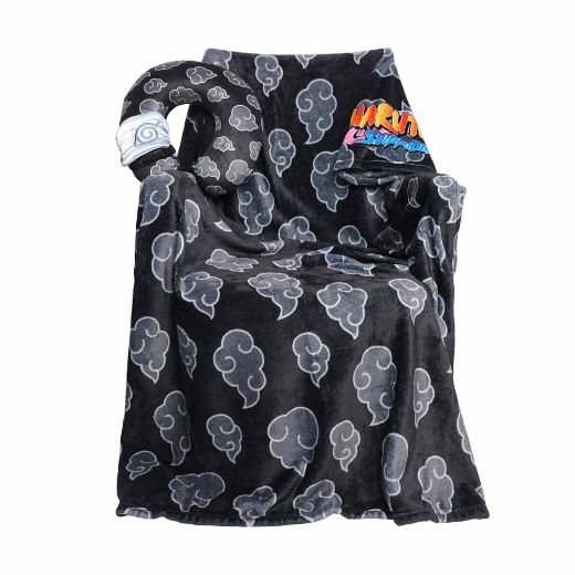 Picture of Naruto Neck Pillow, Throw and Eye Mask Travel Set