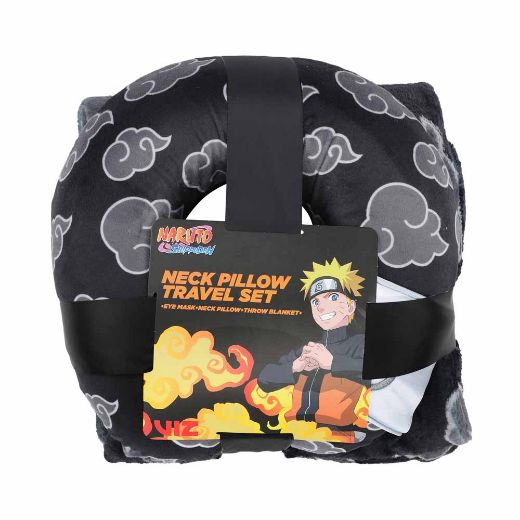 Picture of Naruto Neck Pillow, Throw and Eye Mask Travel Set