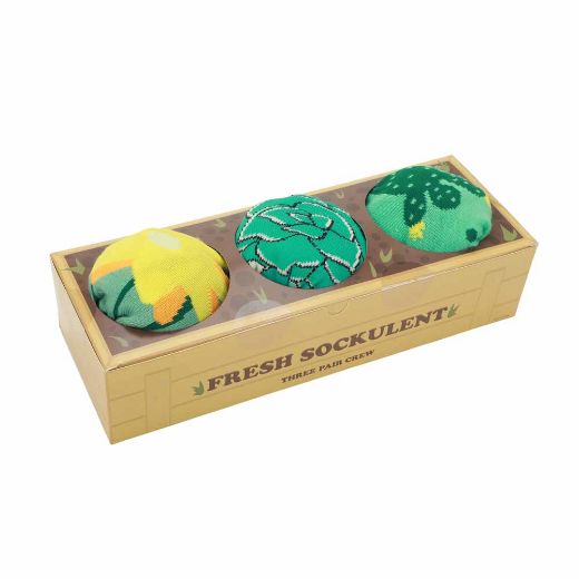 Picture of Fresh Sockulents 3 Pair Crew Box Set