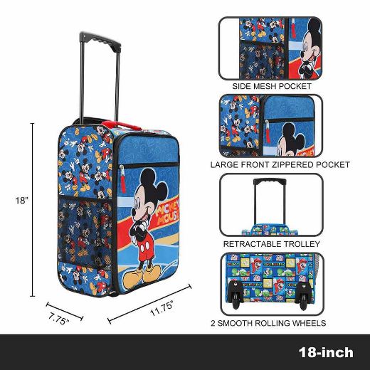 Picture of Disney Mickey Mouse Soft Sided Roller Travel Suitcase