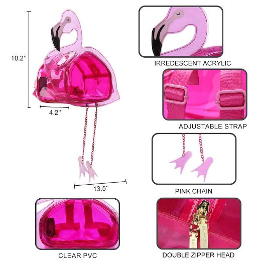 Picture of Flamingo Shaped Clear Mini Backpack