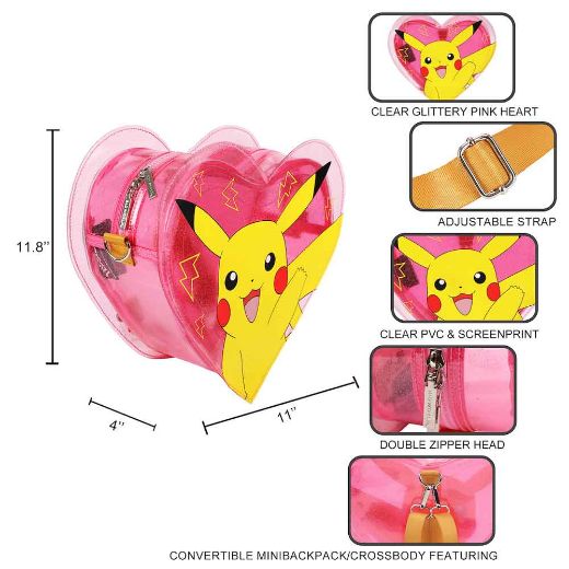 Picture of Pokemon Pikachu Heart Convertible Mini Backpack