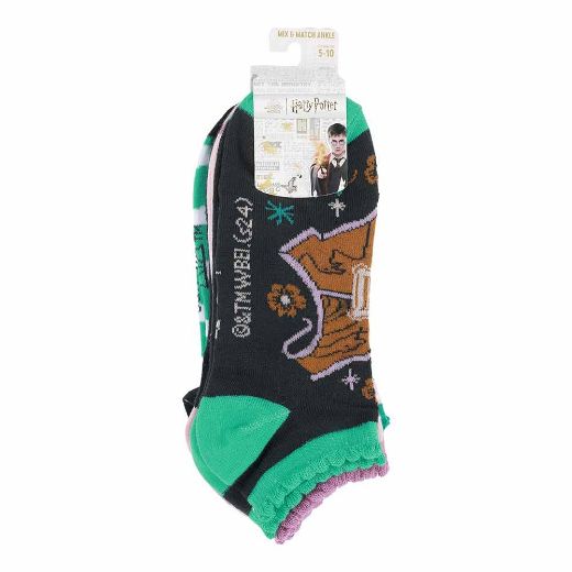 Picture of Harry Potter Icons Scalloped Edge 5 Pair Ankle Socks