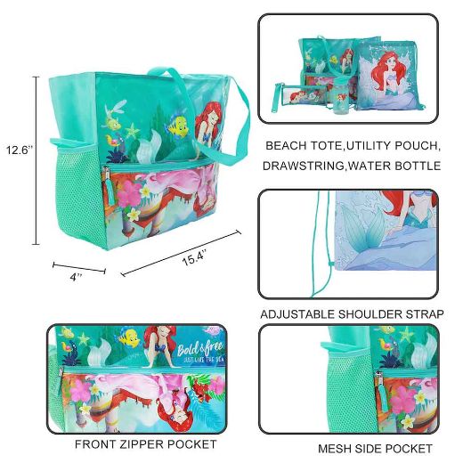 Picture of Disney The Little Mermaid 5 pc Beach Tote Set 
