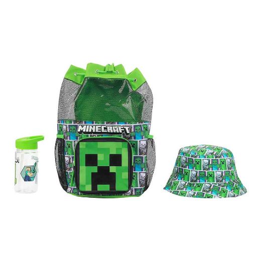 Picture of Minecraft Creeper 3 pc Youth Drawstring Backpack Set