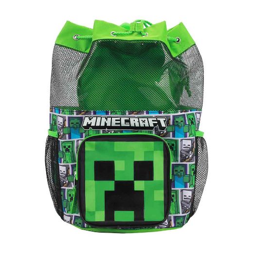 Picture of Minecraft Creeper 3 pc Youth Drawstring Backpack Set