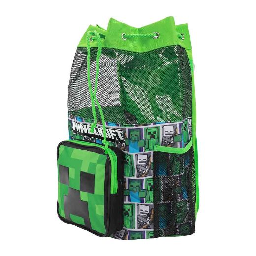 Picture of Minecraft Creeper 3 pc Youth Drawstring Backpack Set