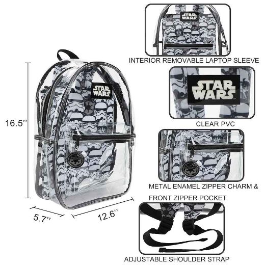 Picture of Star Wars Storm Trooper Clear Backpack & Laptop Sleeve