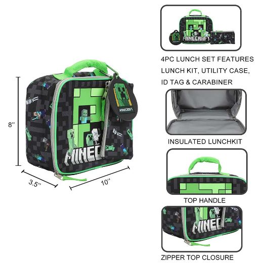 Picture of Minecraft Creeper 3 pc Lunch Kit