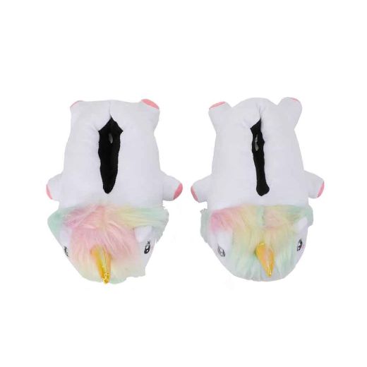 Picture of White Unicorn Youth 3D Plush Slippers