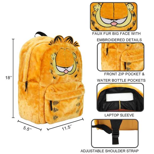 Picture of Garfield 3D Faux Fur Laptop Backpack