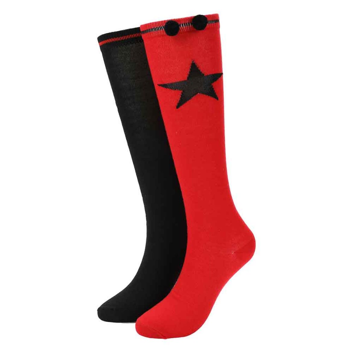 Picture of Harley Quinn Mismatch Cosplay Knee High Sock