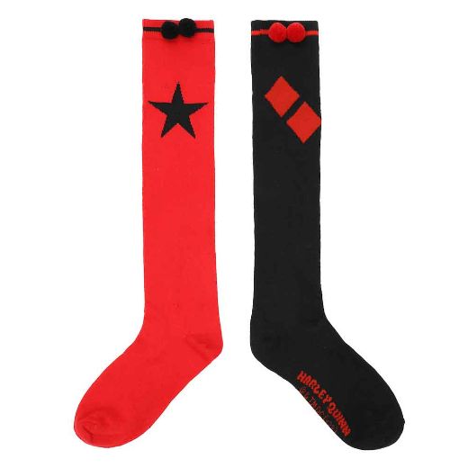 Picture of Harley Quinn Mismatch Cosplay Knee High Sock