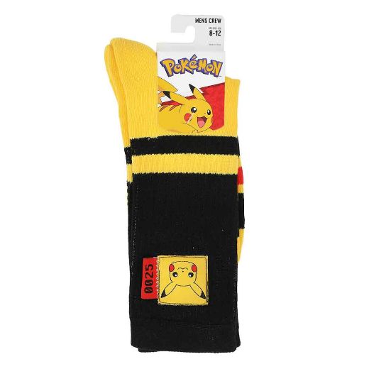 Picture of Pokemon Pikachu 0025 Woven Label Crew Socks