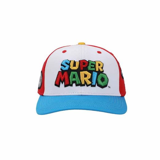 Picture of Super Mario Icons Embroidered Pre-Curved Bill Snapback