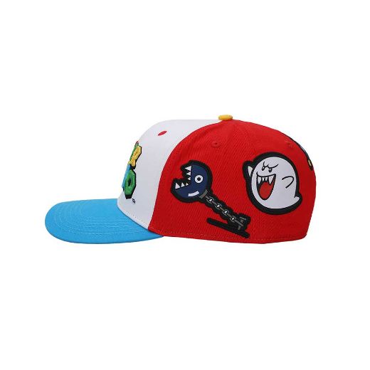 Picture of Super Mario Icons Embroidered Pre-Curved Bill Snapback