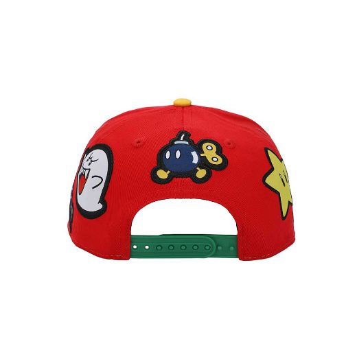 Picture of Super Mario Icons Embroidered Pre-Curved Bill Snapback