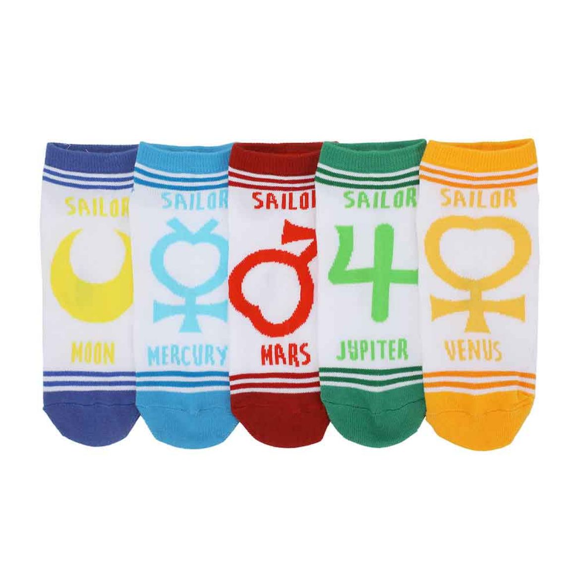 Picture of Sailor Moon Scout Symbols 5 Pair Ankle Socks